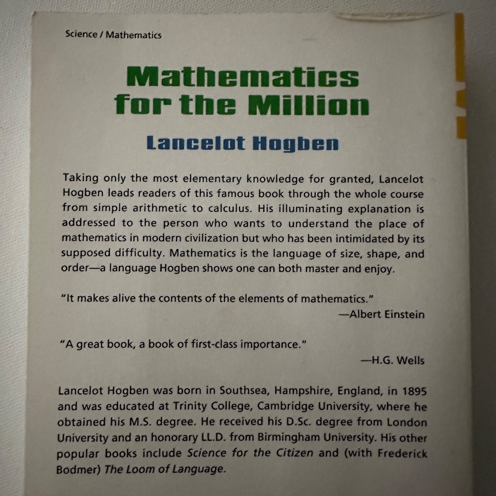 Mathematics for the Million: How to Master the Magic of Numbers Book - Picture 4 of 6